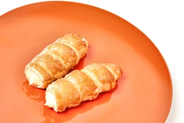 Pastry roll with cream — Stock Photo, Image