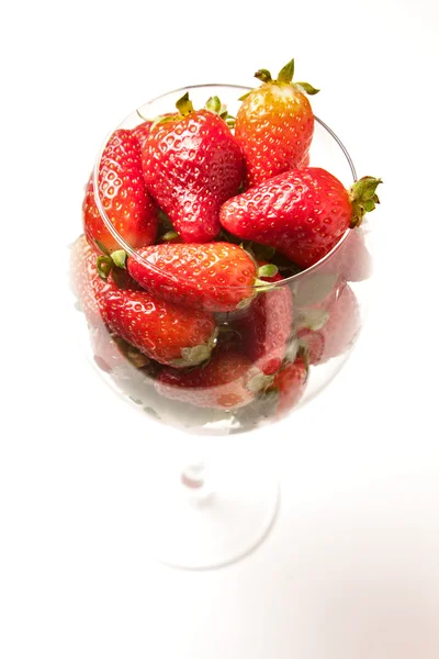 Glass with strawberries — Stock Photo, Image