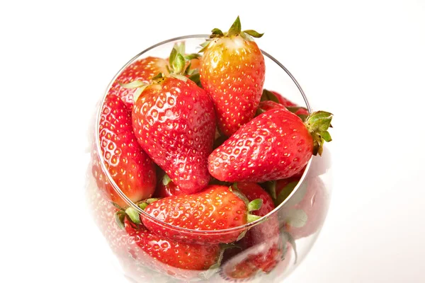 Glass with strawberries — Stock Photo, Image