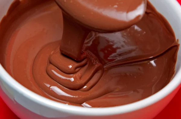 Hot chocolate with spoon — Stock Photo, Image