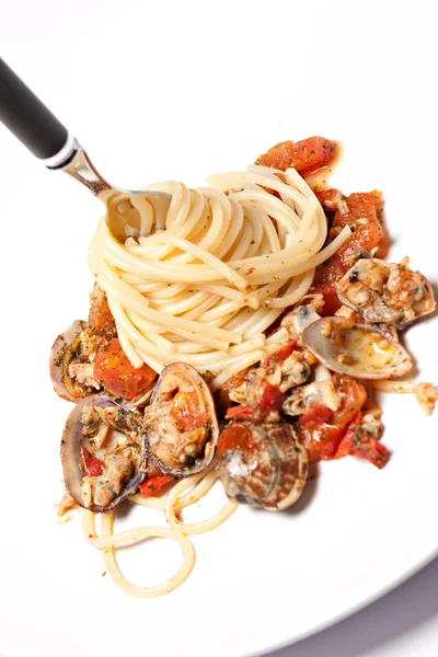 Forchetta con spaghetti — Foto Stock