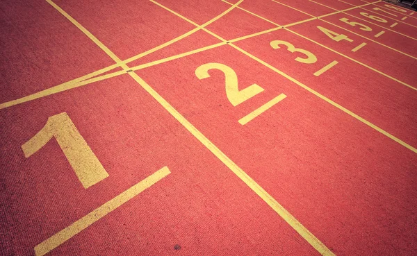 Numbered lanes on  track. — Stock Photo, Image