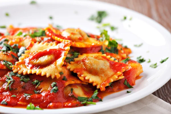 Ravioli with tomato sauce — Stock Photo, Image