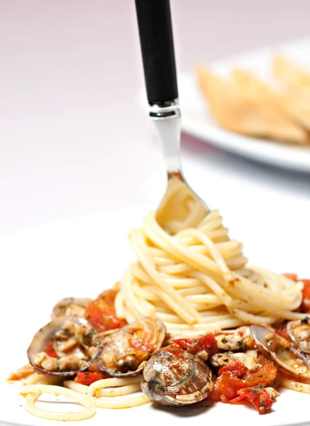 Gabel mit den Spaghetti — Stockfoto