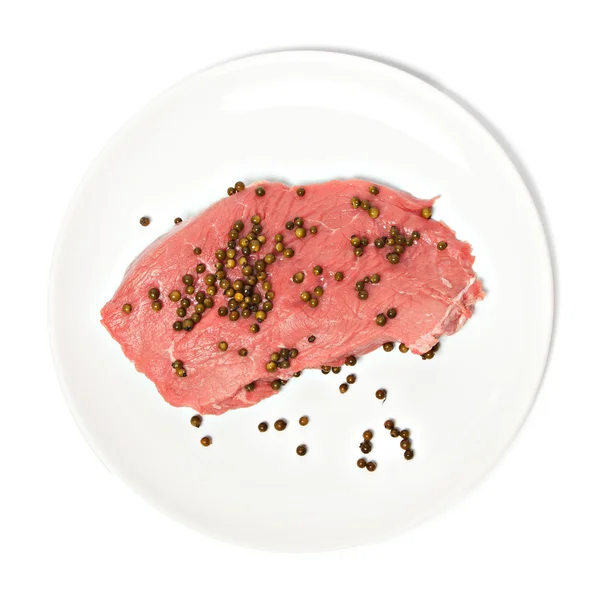 Čerstvé hovězí maso a papriky — Stock fotografie