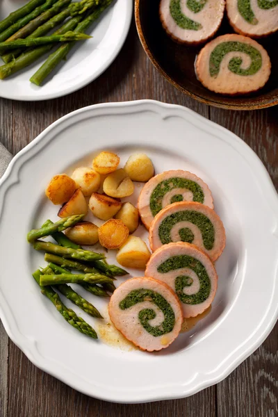 Turkey breast stuffed — Stock Photo, Image