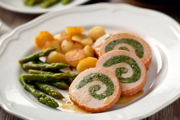 Turkey breast stuffed — Stock Photo, Image