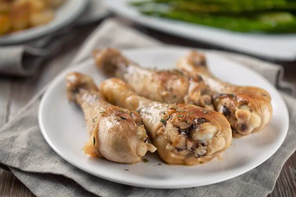 Roast chicken on plate