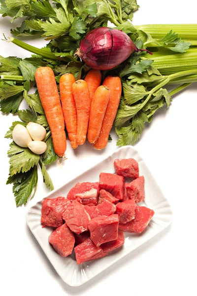 Raw Ingredients For Traditional Beef — Stock Photo, Image