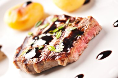 Fillet of beef with potateos clipart