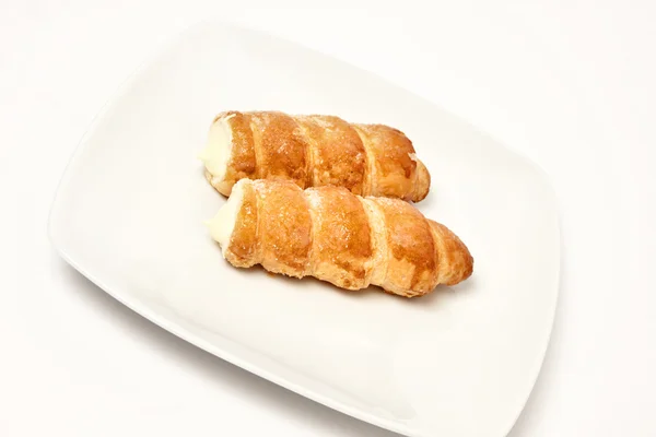 Rollo de pastelería con crema — Foto de Stock