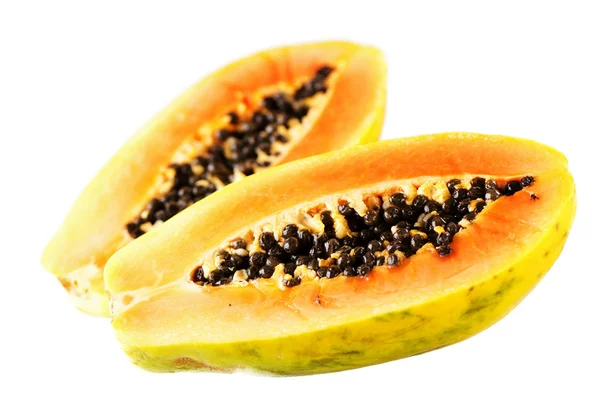 Färsk Papaya halvor — Stockfoto