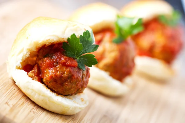 Delicious Meatball Sandwiches — Stock Photo, Image