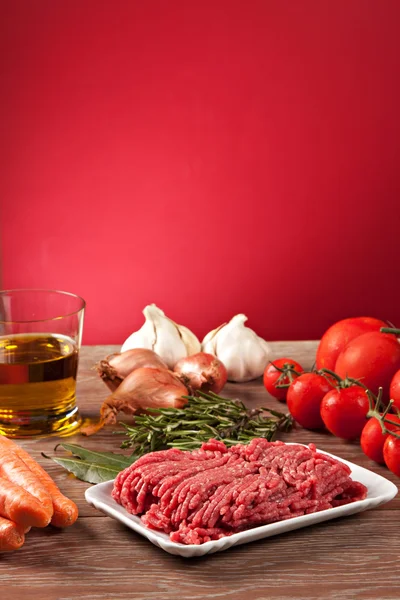 Ingredients for the Bolognese sauce — Stock Photo, Image