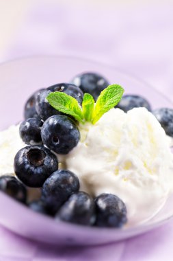 Taze yaban mersini ile dondurma