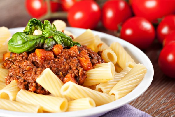 Gustoase Macaroni Bolognese — Fotografie, imagine de stoc