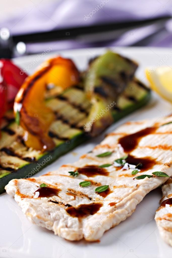 Grilled chicken with  vegetables