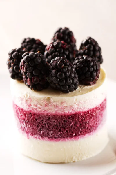 Panna Cotta con frutti di bosco freschi. — Foto Stock