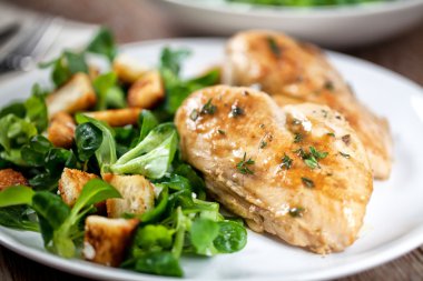 chicken breast with salad clipart