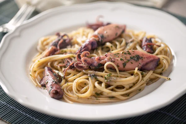 Delicioso Marisco linguini — Foto de Stock