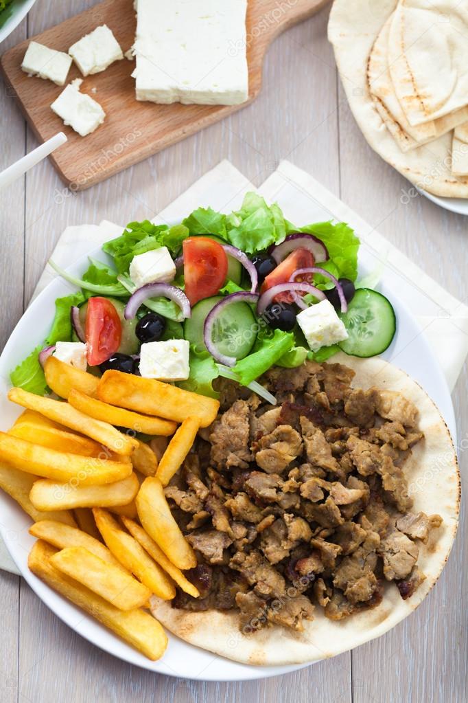 Greek Gyros with Fries