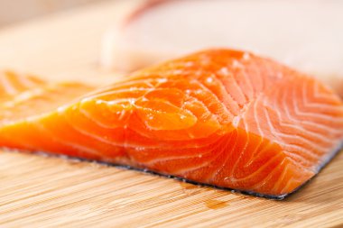 Raw salmon fillet clipart