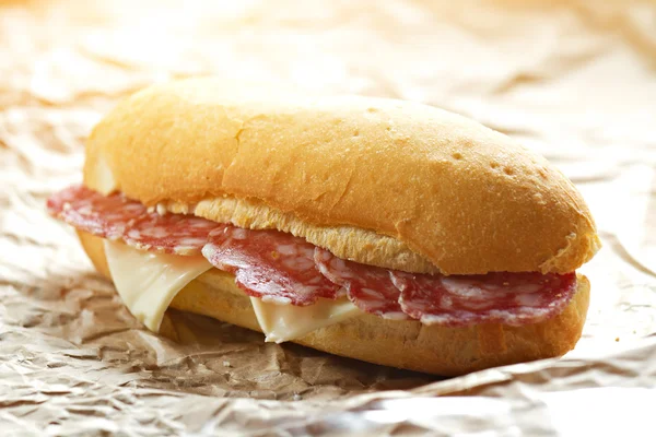 Delicioase Salami Sandwich — Fotografie, imagine de stoc