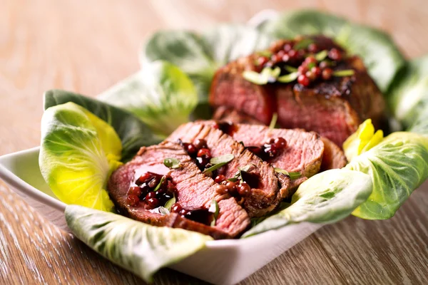 Beef tenderloin sliced — Stock Photo, Image