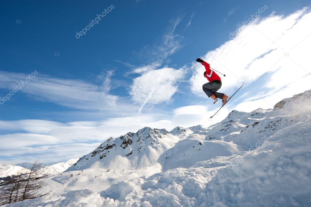 man on Skis jumping