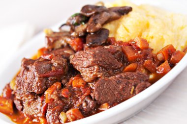 delicious polenta and stew clipart