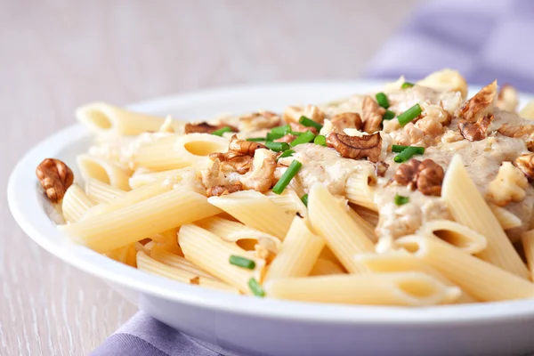 Pasta with walnut sauce — Stock Photo, Image