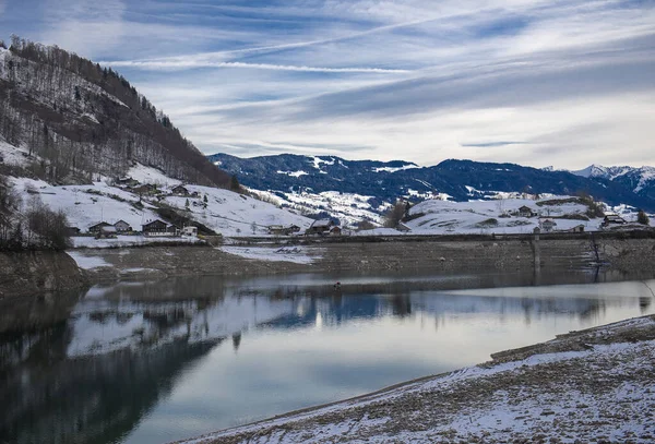 Luchtfoto Van Bergen Lungernersee Lungern Zwitserland — Stockfoto