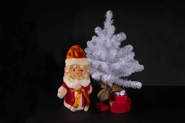 Santa Claus Christmas Tree Gifts Stock Image
