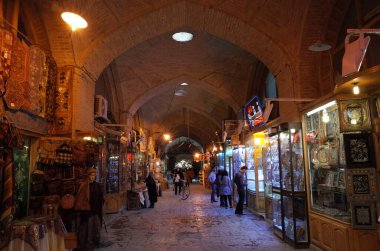 İsfahan, İran- 22 Mart 2017: Şah Abbas Sarayı Müzesi 'nde fotoğraflar