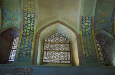 İsfahan, İran- 22 Mart 2017: Şah Abbas Sarayı Müzesi 'nde fotoğraflar