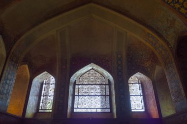 İsfahan, İran- 22 Mart 2017: Şah Abbas Sarayı Müzesi 'nde fotoğraflar