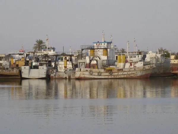 Basra Irak April 2018 Foto Van Een Boot Rivier Basra — Stockfoto