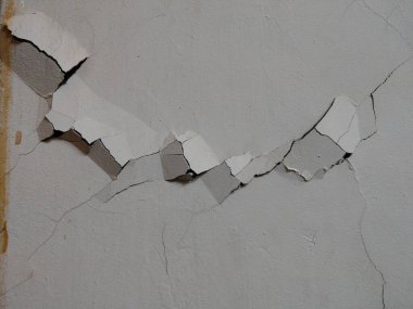 Duvardaki çatlakların yakın plan fotoğrafı