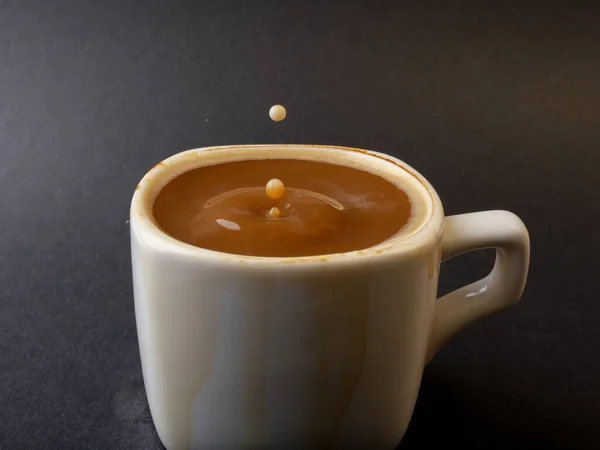 Closeup Photo Coffee Drop Cup — Φωτογραφία Αρχείου