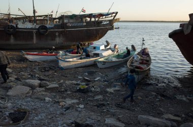 Basra, Irak - 11 Haziran 2021: Basra şehrindeki geleneksel balık pazarının fotoğrafı