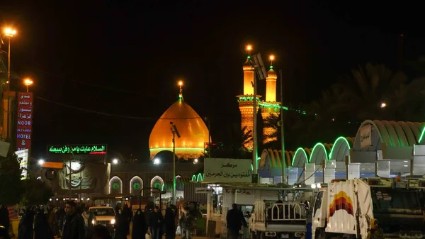 Karbala Irak Februari 2015 Foton Imam Husien Shrinei Karbala Stad — Stockfoto