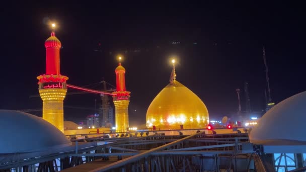 Foto Des Imam Husien Schreins Der Stadt Kerbala Arbaeen Pilgerzeremonie — Stockvideo