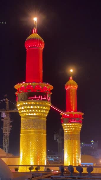 Foto Van Imam Husien Heiligdom Karbala Stad Arbaeen Bedevaart Ceremonie — Stockvideo