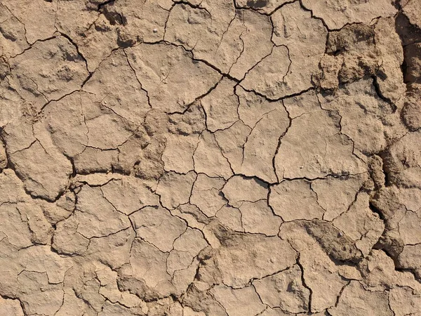 Kuru, çatlak dünya yüzeyine yakın çekim, doğal doku ve desenler sergiliyor.