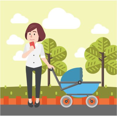 Mom and stroller