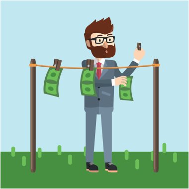 İş adamı kurutma para