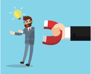 business man magnetized