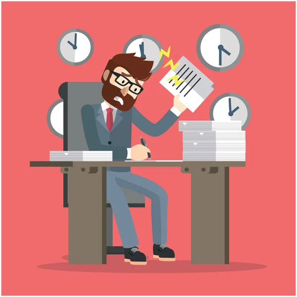 Business man very busy — Stockvector