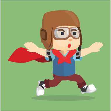 Geleneksel pilot kostüm kullanan kız