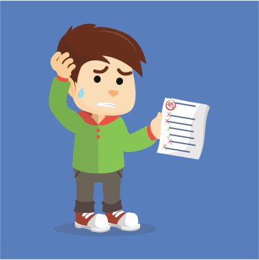 Çocuk kötü bir not almak